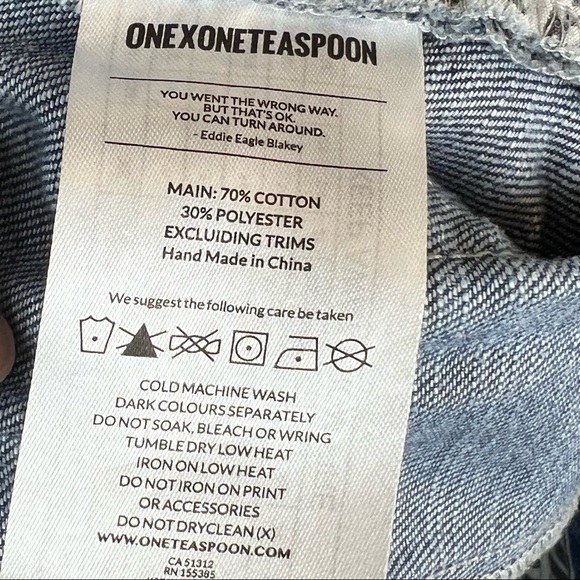 EUC One Teaspoon 2020 Medium Wash Two-Tone Distressed Denim Mini Skirt - Picture 11 of 12